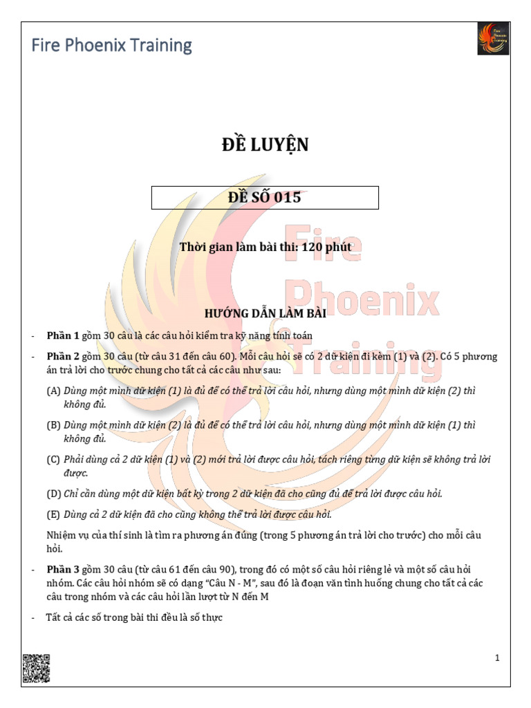 ĐỀ LUYỆN 015 | PDF