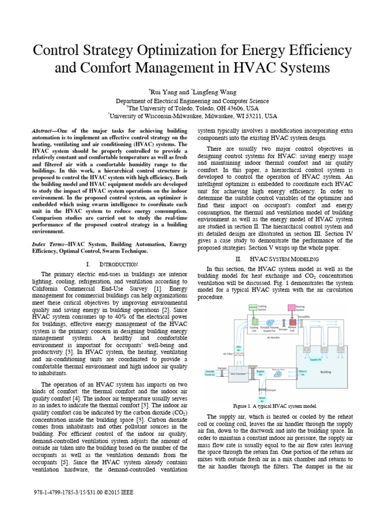 HVAC Control Strategy for Energy Efficiency | PDF | Ventilation ...