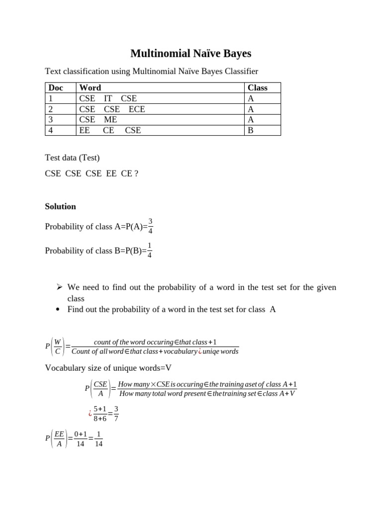 Multinomial Naive Bayes | PDF | Computational Neuroscience | Artificial ...