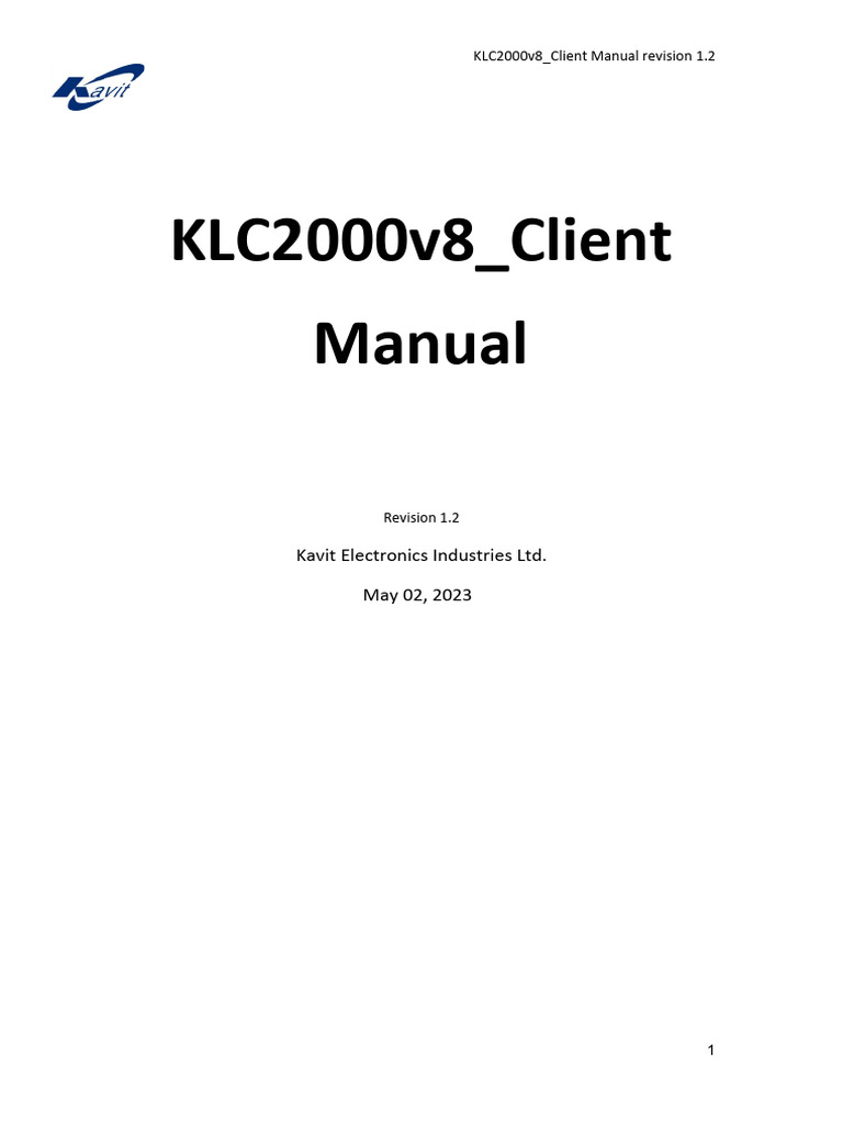 Manual For KLC2000v8 - Client | PDF | Window (Computing) | Computer File