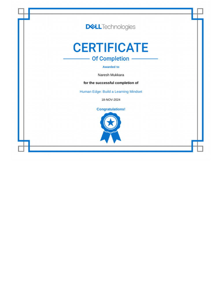 Certificate of Completion: Human Edge | PDF