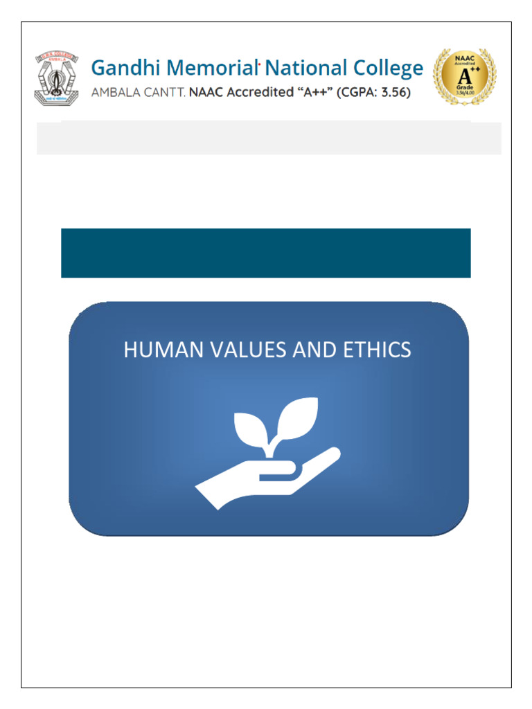 Handbook Manual On Human Values | PDF | Integrity | Loyalty