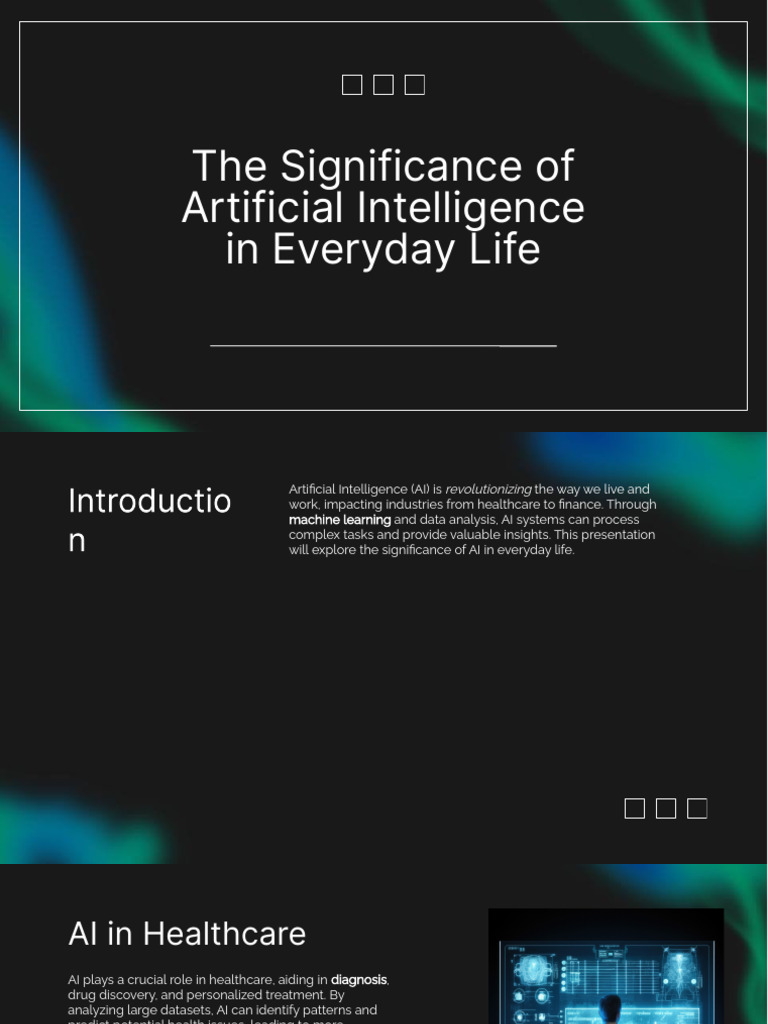 Significance of Artificial Intelligence in Everyday Life | PDF