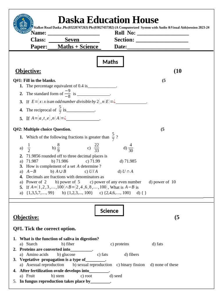 7 1 test | PDF | Reproduction | Biology