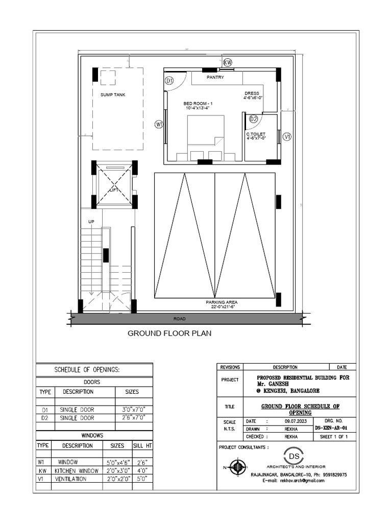 Ground Floor Plan Layout Details | PDF