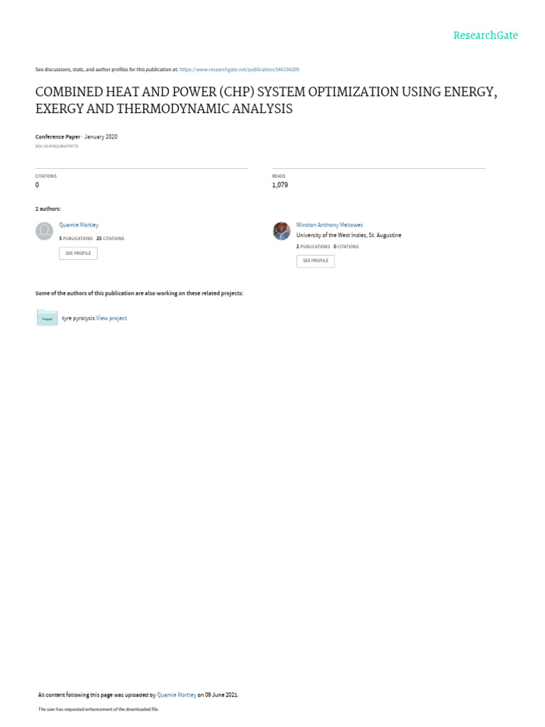 Combined Heat and Power CHP System Optimization Us | PDF | Cogeneration ...