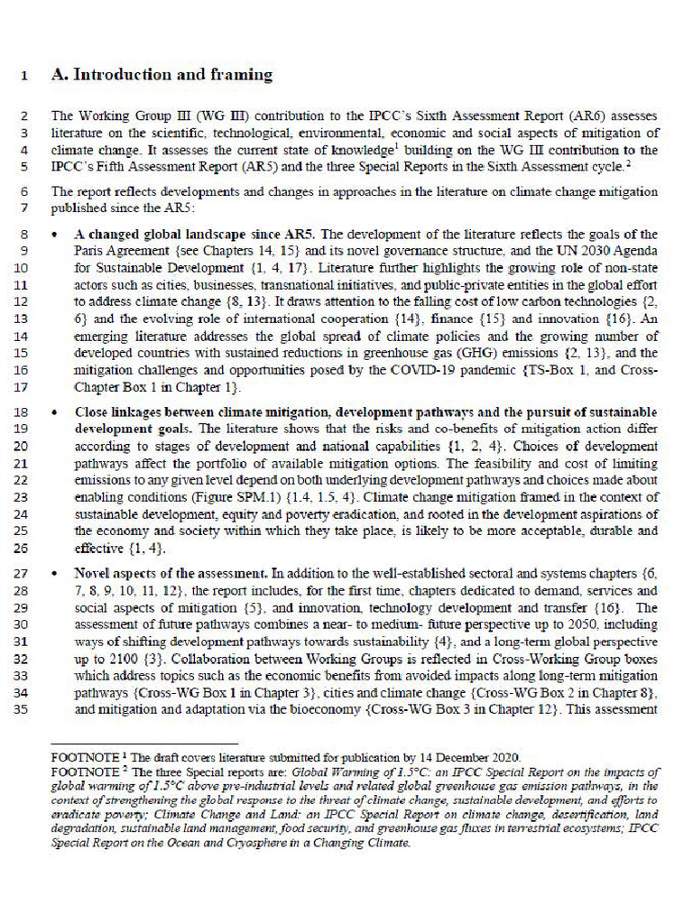 IPCC AR6 WGIII Climate Mitigation Summary | PDF | Climate Change ...