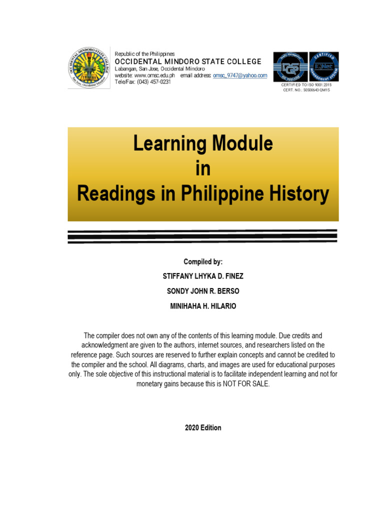 IM Readings in Philippine History | PDF | Methodology | Historian