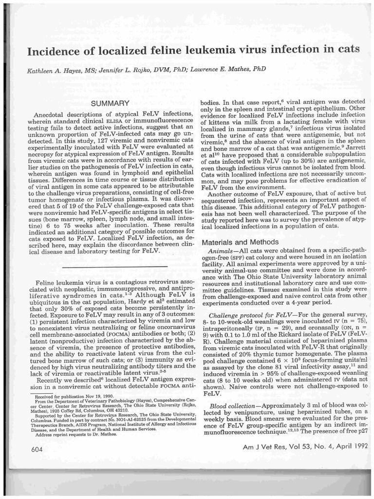 Curated visual reference: Visual Reference: Incidence Of Localized Feline Leukemia Virus Pdf