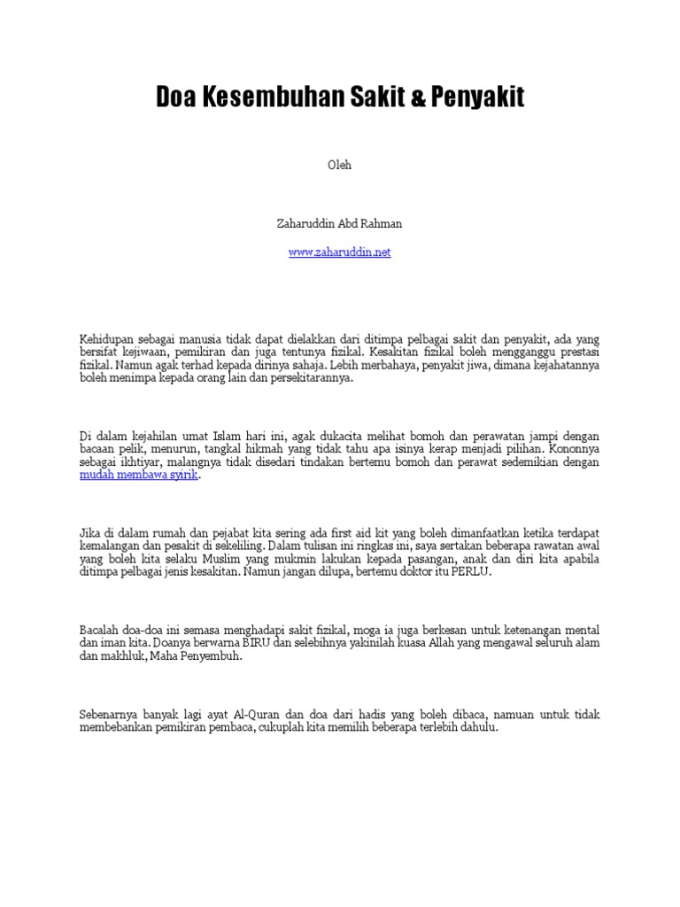 Doa Kesembuhan Sakit Pdf