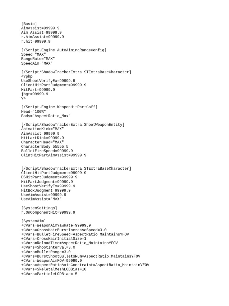 Aimbot Configuration Settings | PDF | Computing