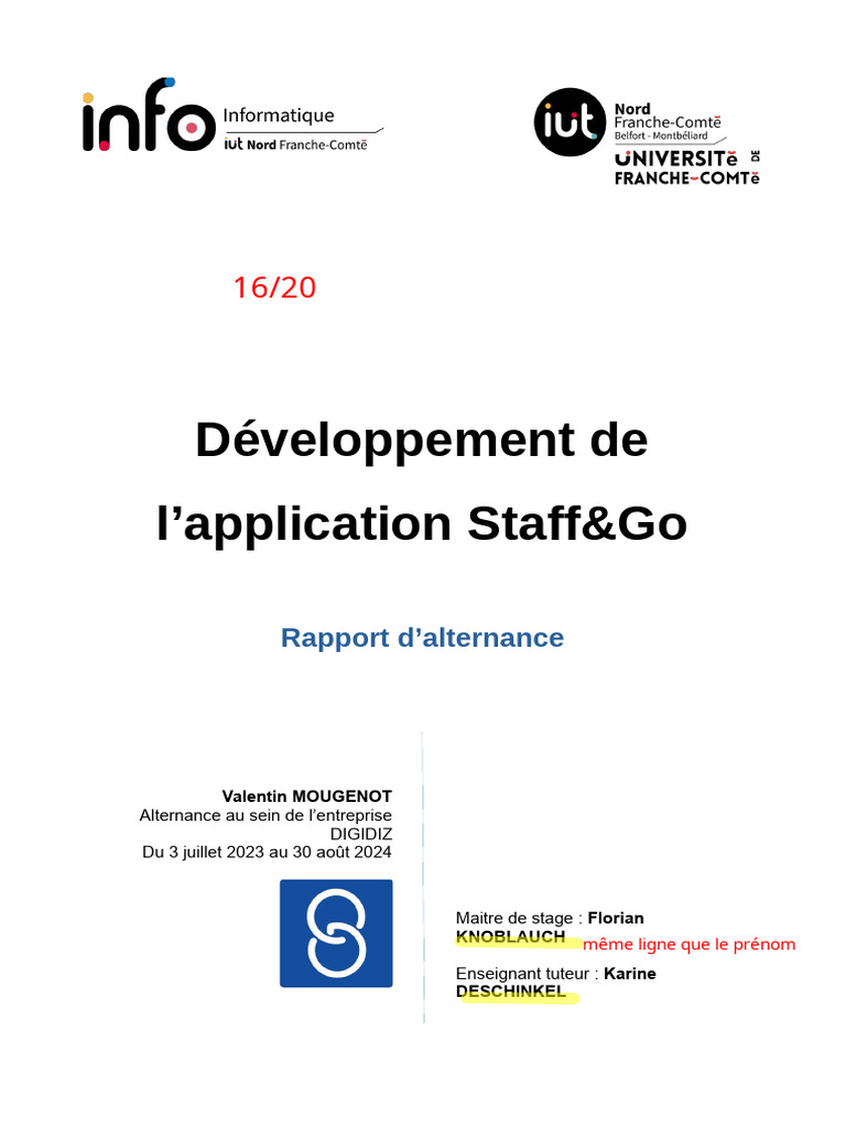 Rapport d'alternance : Staff&Go | PDF | Gestion des ressources humaines ...