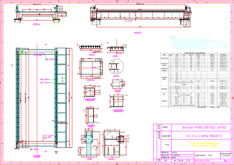 Rail Girder Assembly Details for Gantry Crane | PDF | Mechanical ...