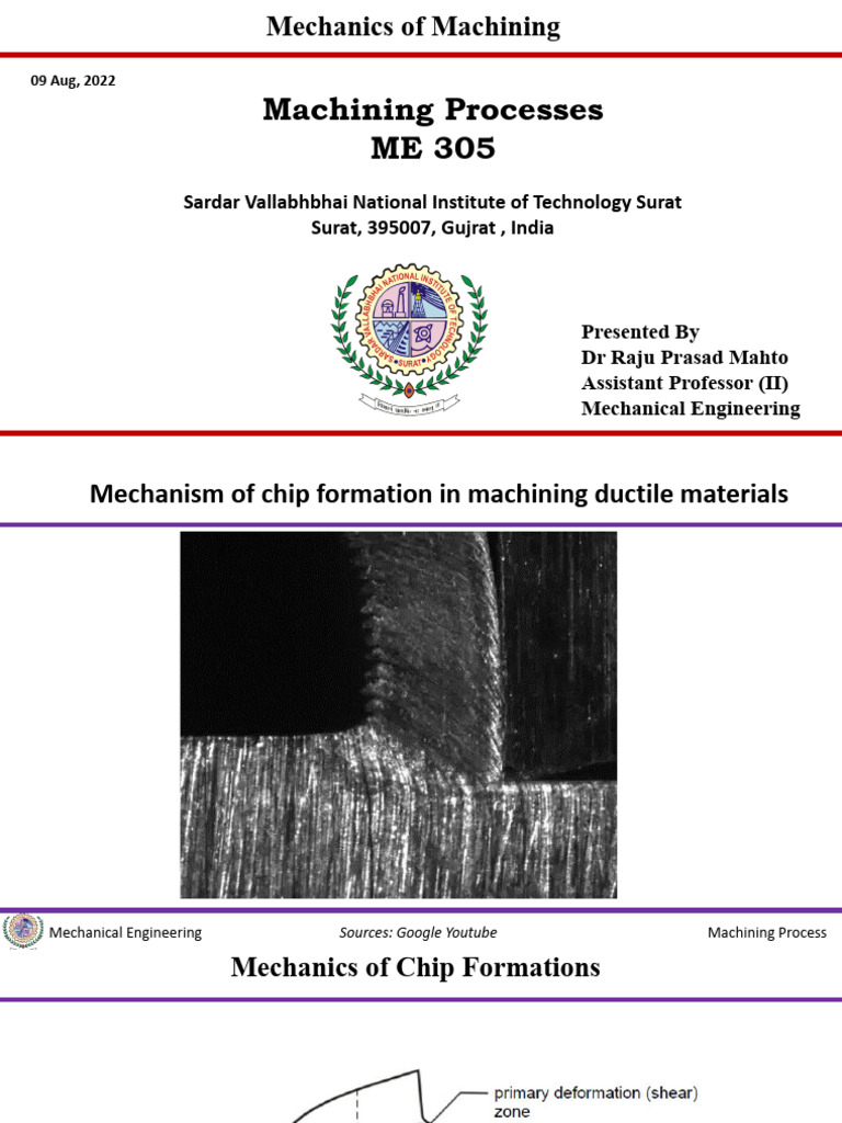 Mechanism of Chip Formation in Machining | PDF | Machining | Shear Stress