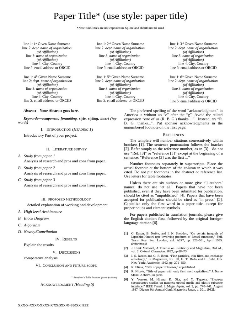 IEEE Conference Paper Template Guide | PDF | Note (Typography)