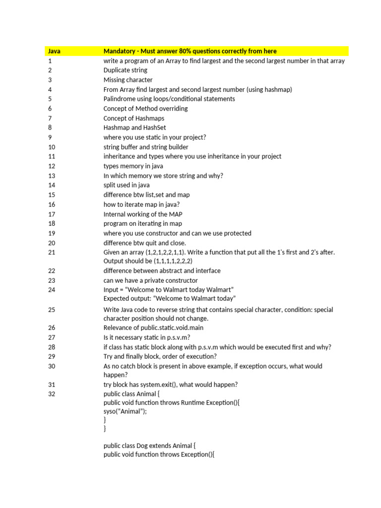 Cts Interview Questions | PDF | String (Computer Science) | Class ...