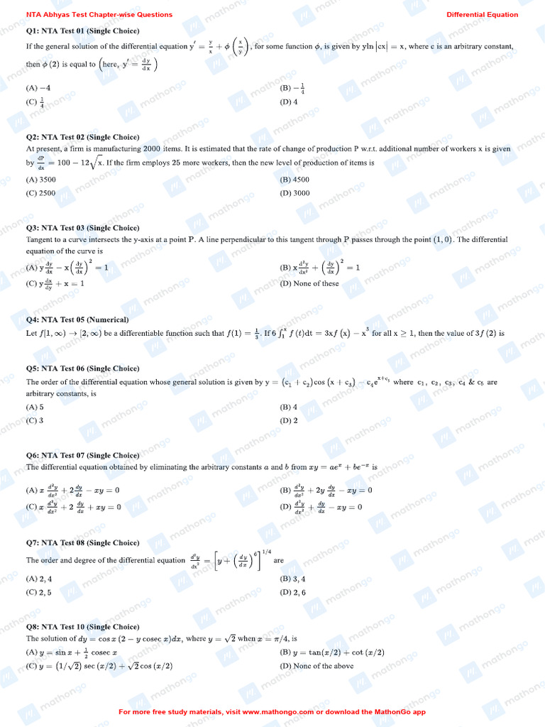 28 Differential Equation | PDF | Equations | Mathematical Objects