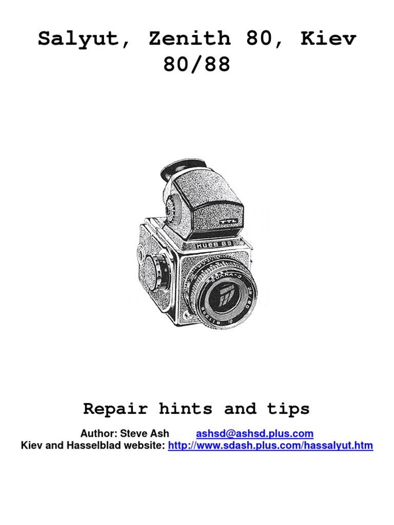 Kiev88 Repair Manual Gear Shutter Photography