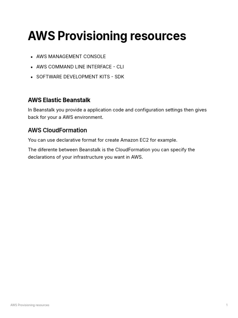 AWS Provisioning Tools Guide | PDF