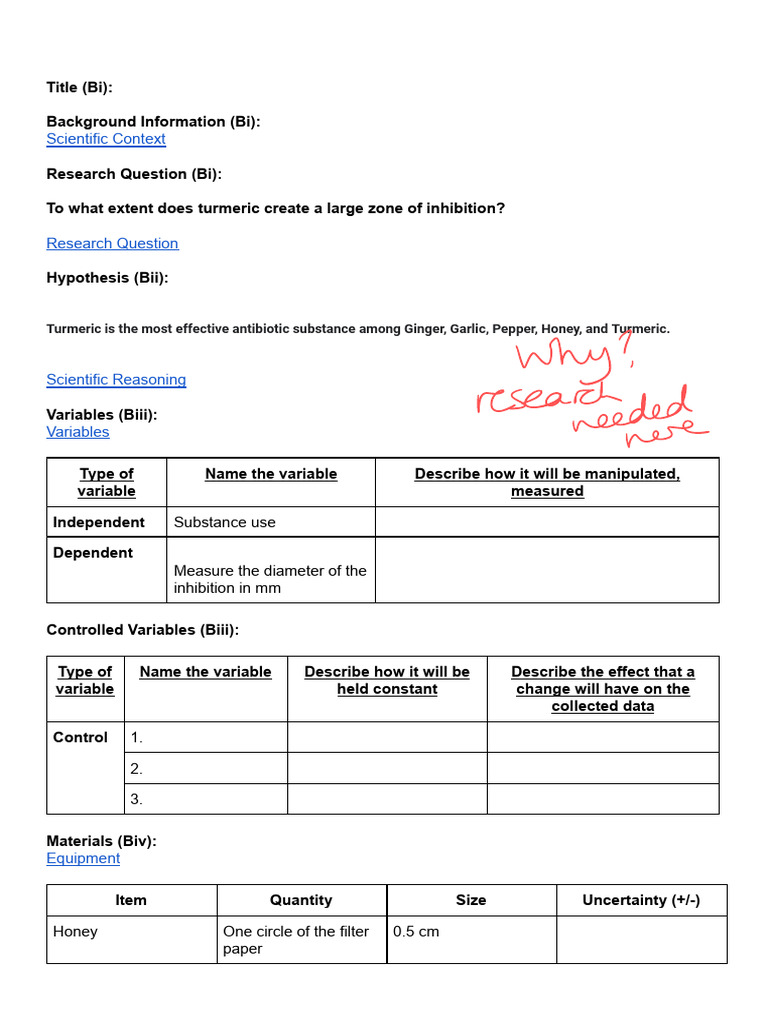 Edited - Junseok Choi - MYP5 Criterion B Lab Report Outline 2022-2023 ...