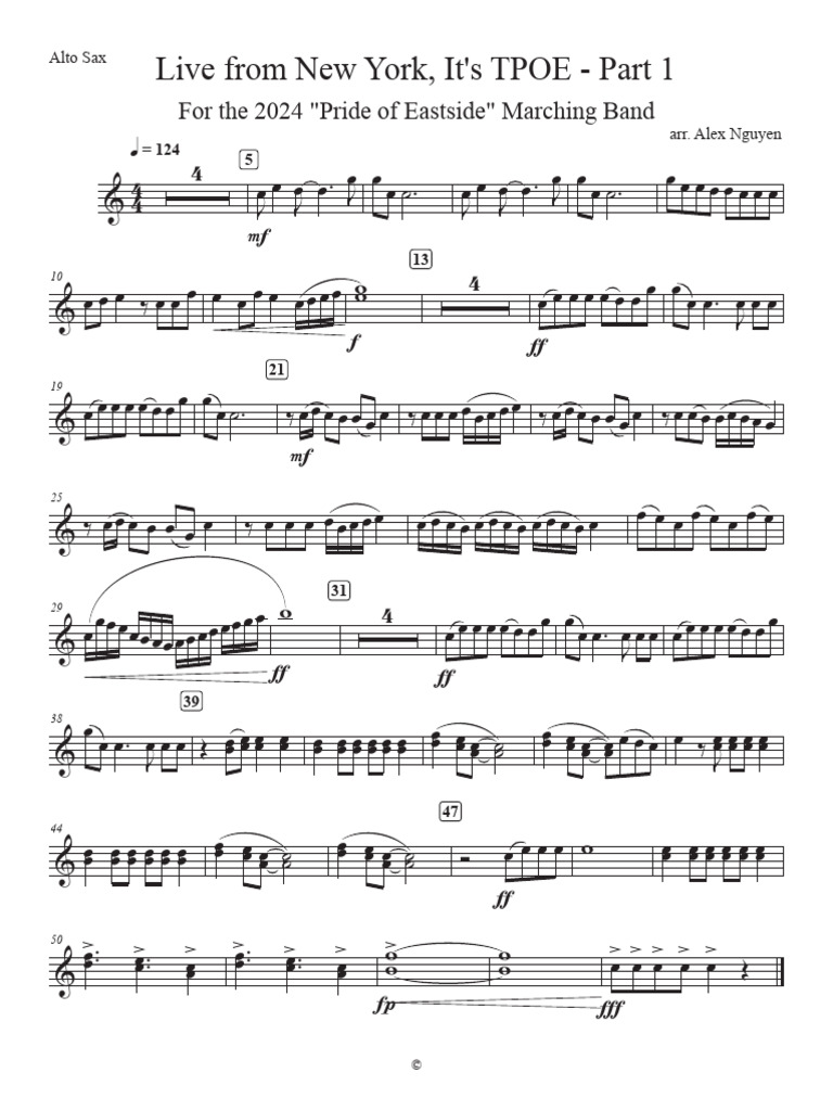 Pride of Eastside Marching Band Music | PDF | Saxophone
