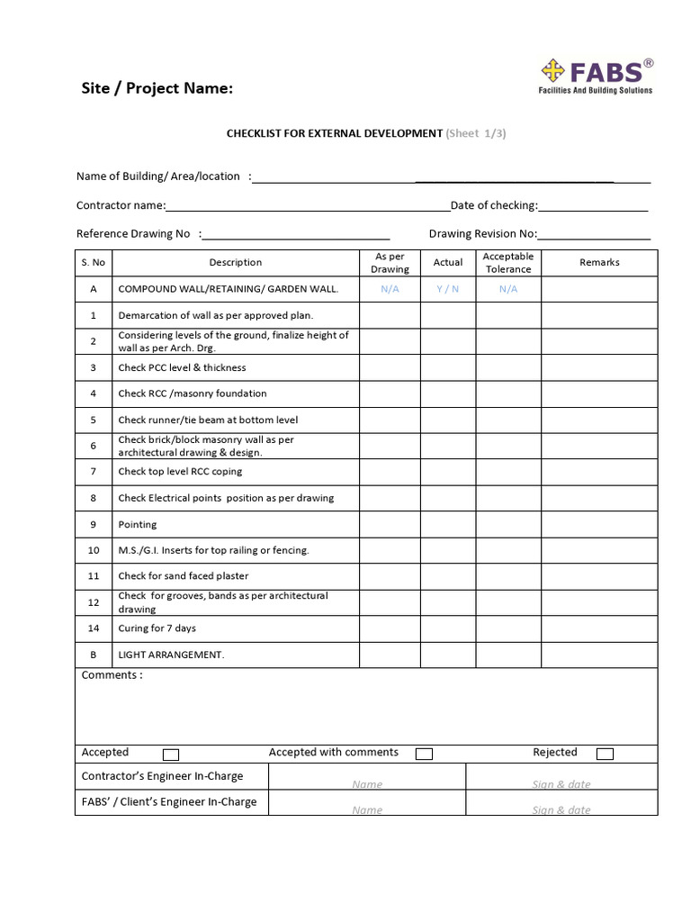 04.00_ Checklist_ External Development | PDF | Buildings And Structures ...