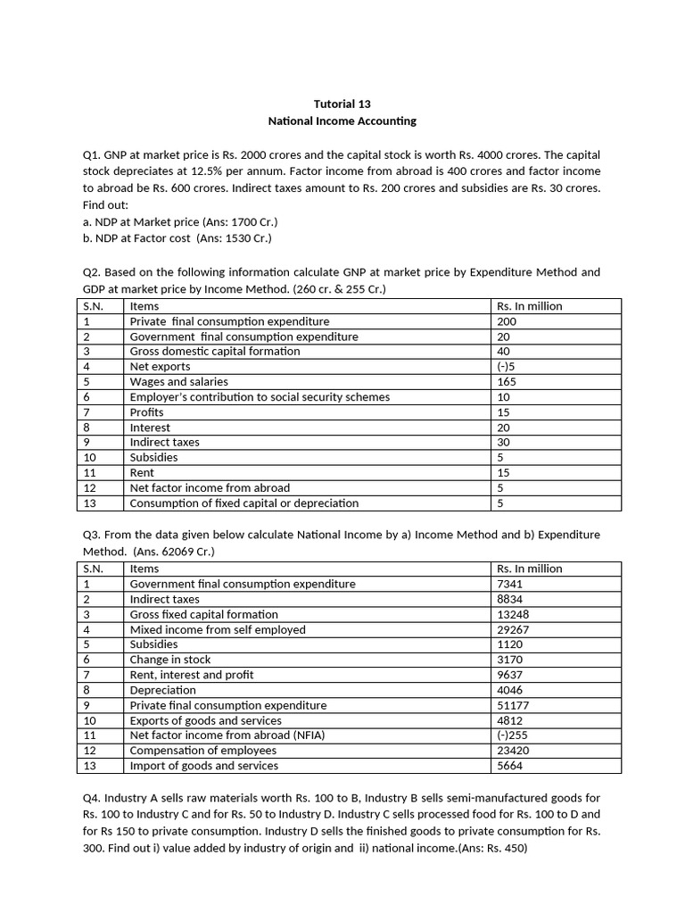 13. NIA | PDF | Measures Of National Income And Output | Income
