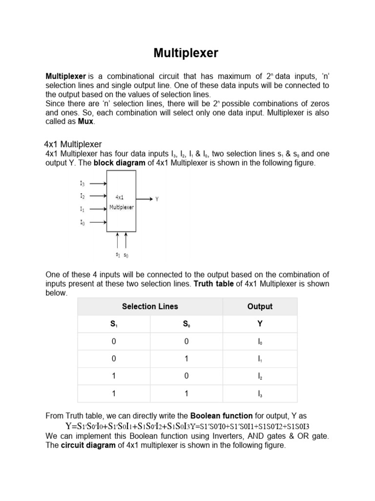 3a-Multiplexer & Demultiplexer - Part-1 | PDF | Multiplexing ...