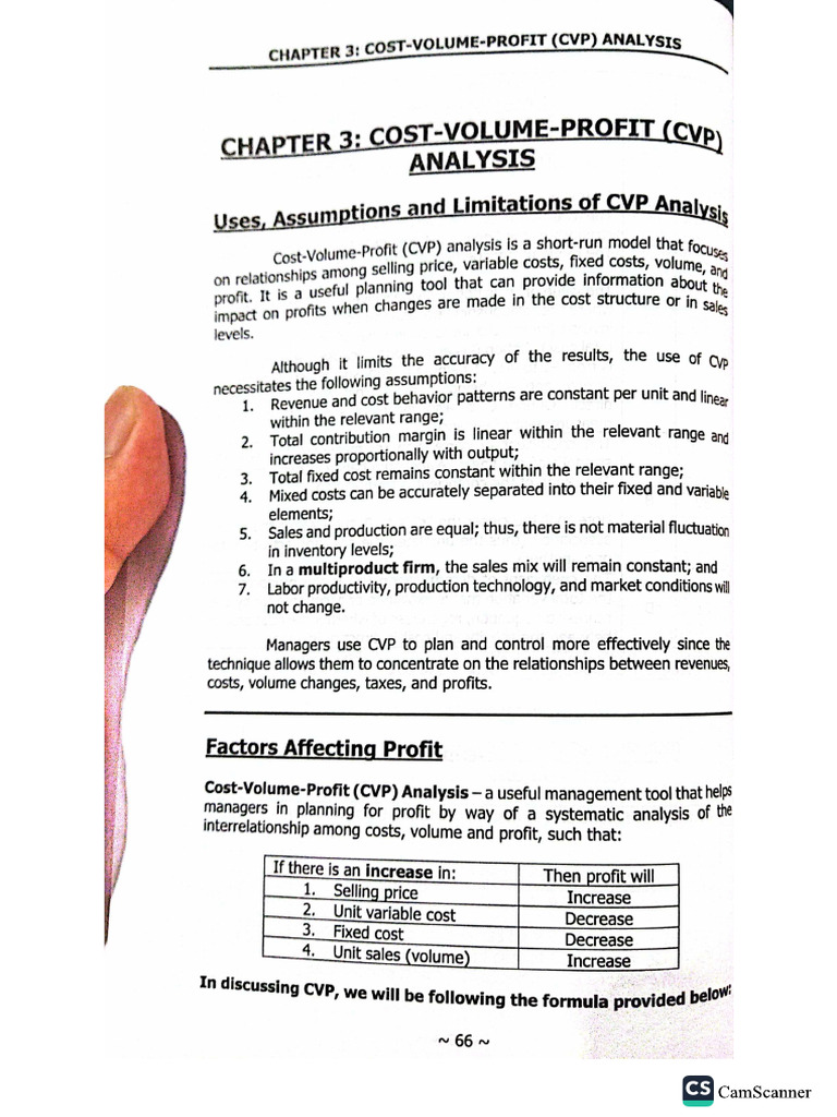 CVP Analysis | PDF
