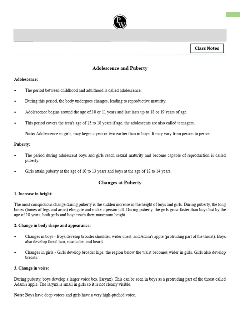 65ddd70efe51940018ce9f70 - ## - Reaching The Age of Adolescence Short ...