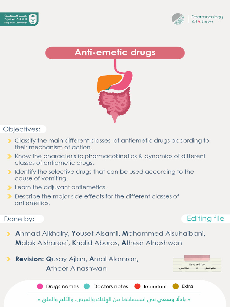 2 - Anti-Emetic Drugs (Final) | PDF | Vomiting | Nausea