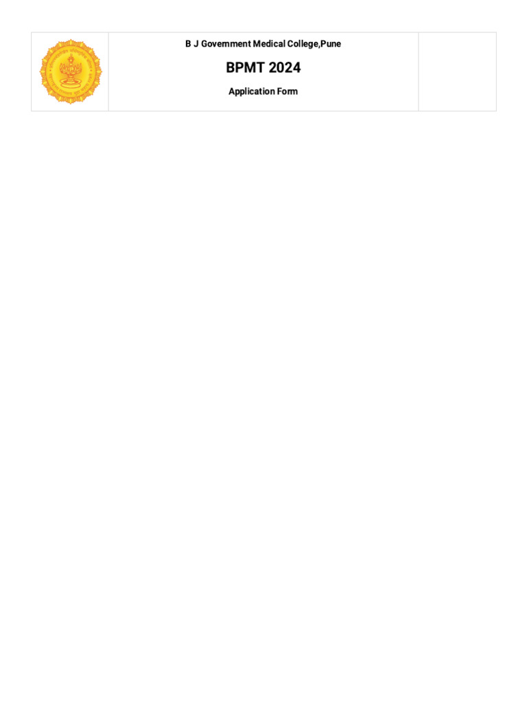 BPMT application form | PDF | Educational Stages