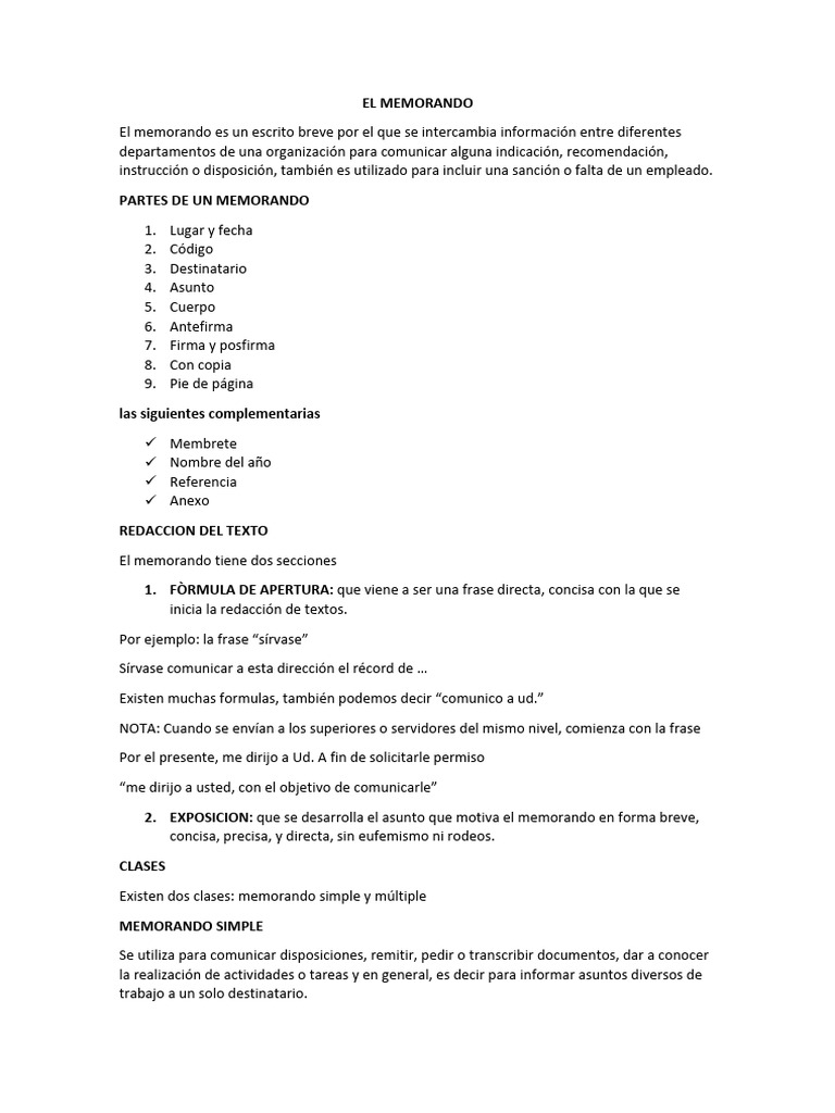 Memorando | PDF