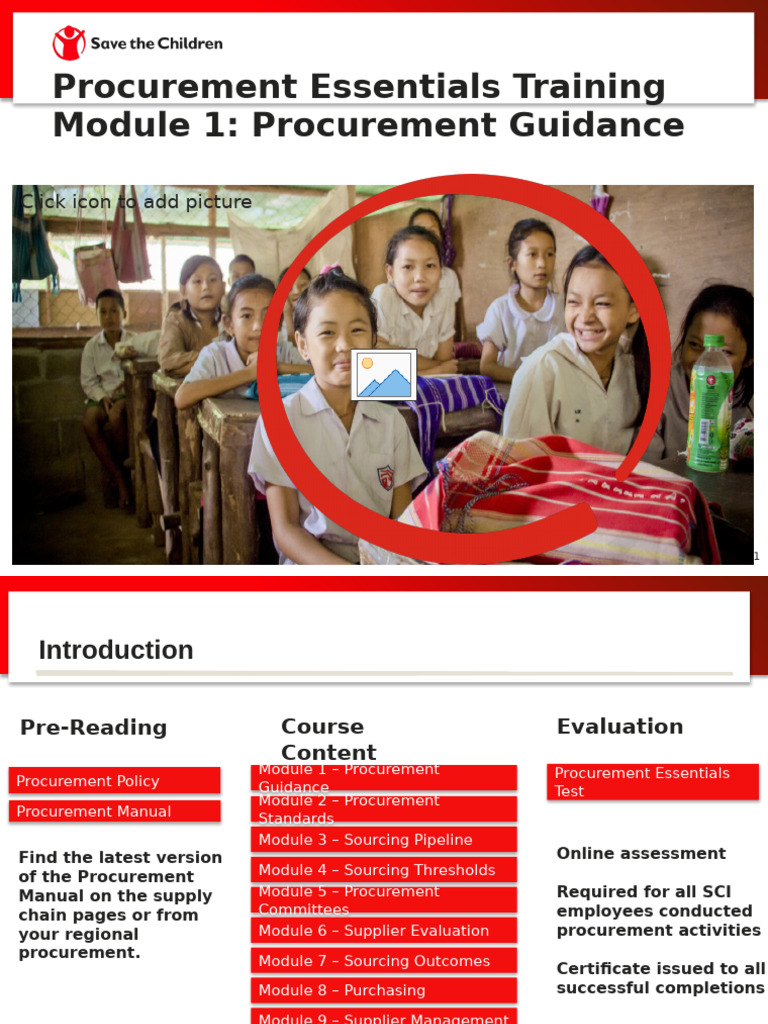 Module 1 Procurement Guidance V13 | PDF | Procurement | Supply Chain
