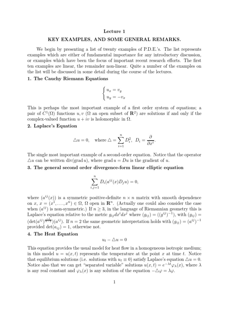 lec1Examples | PDF | Differential Equations | Physics