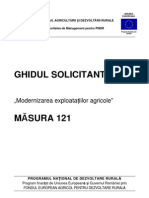 Ghidul Solicitantului Pentru Masura 121 Versiunea 8