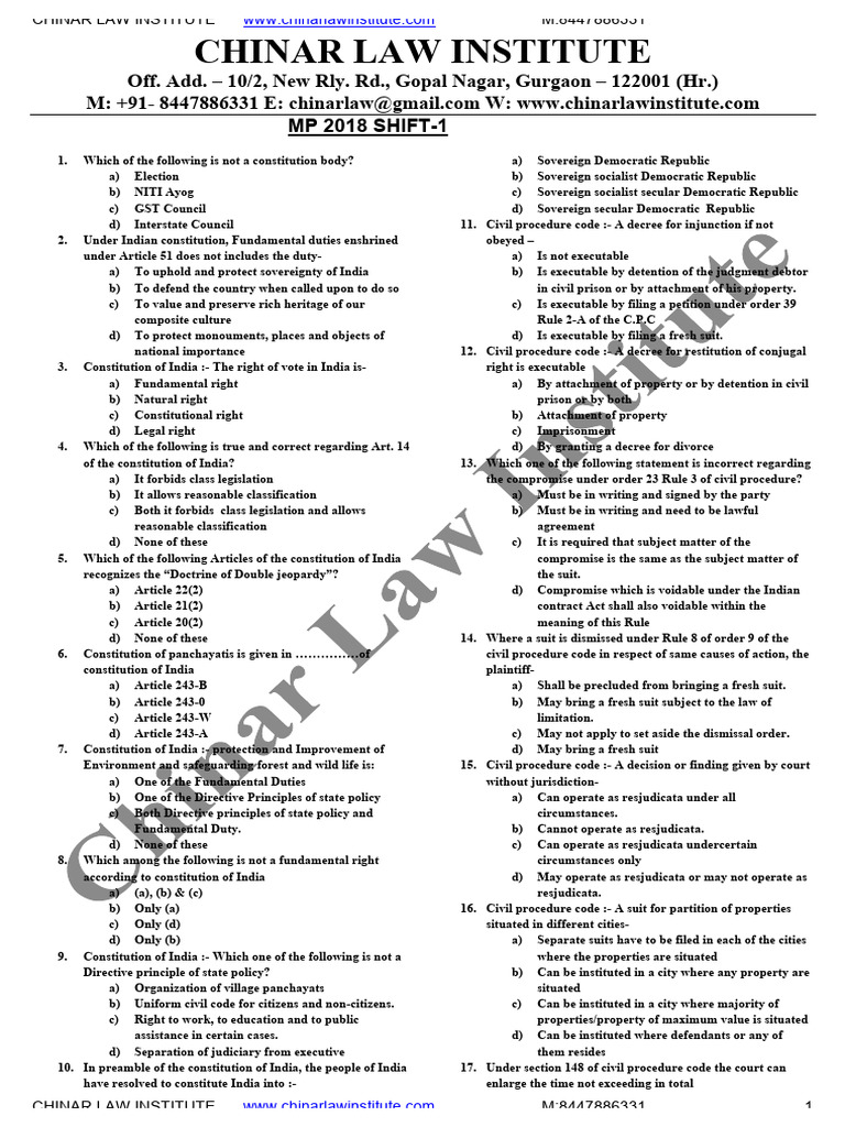 MP 2018 Shift 1 | PDF | Criminal Procedure In South Africa | Judiciaries