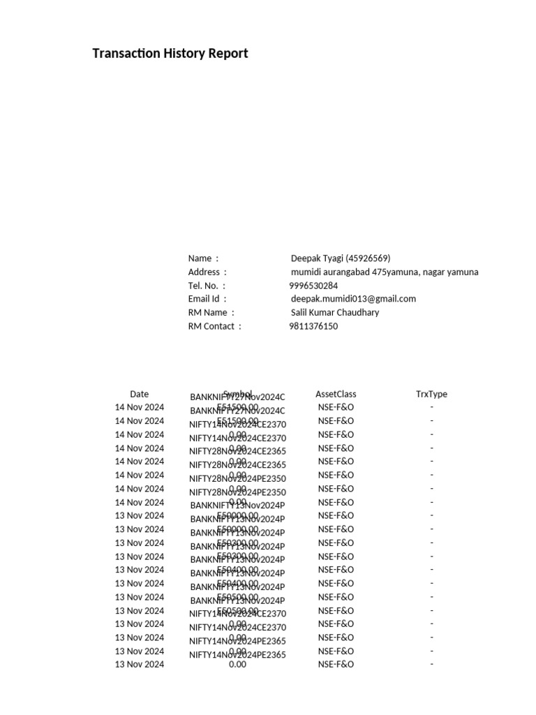 Detailed Transaction History Report | PDF | Knowledge Economy ...