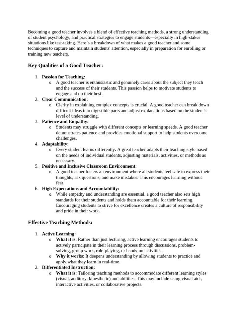 Effective Teaching Methods Book Pdf