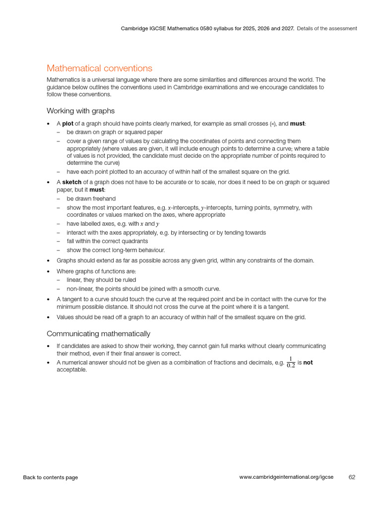 Cambridge IGCSE Math Syllabus 2025-2027 | PDF | Cartesian Coordinate ...
