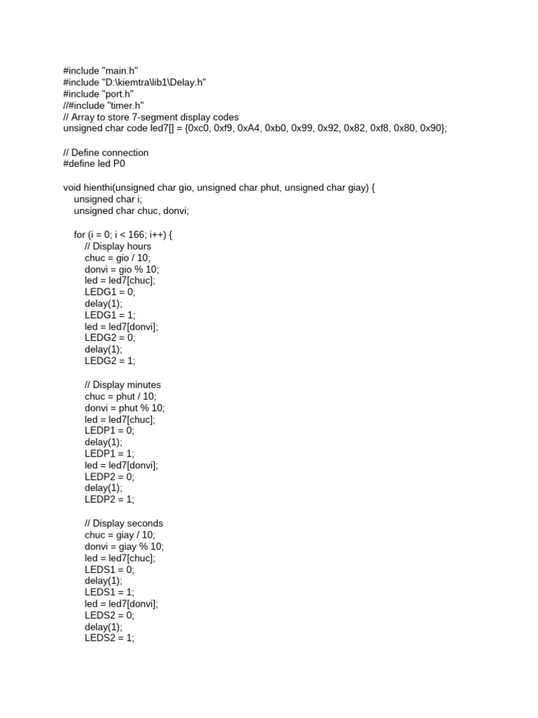 7-Segment LED Timer Code Example | PDF | Monty Python