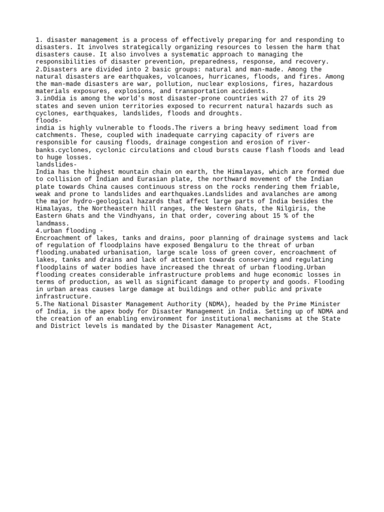 Disaster Management Is A Process | PDF | Natural Disasters | Flood