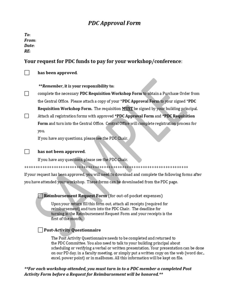 PDC Approval and Reimbursement Process | PDF