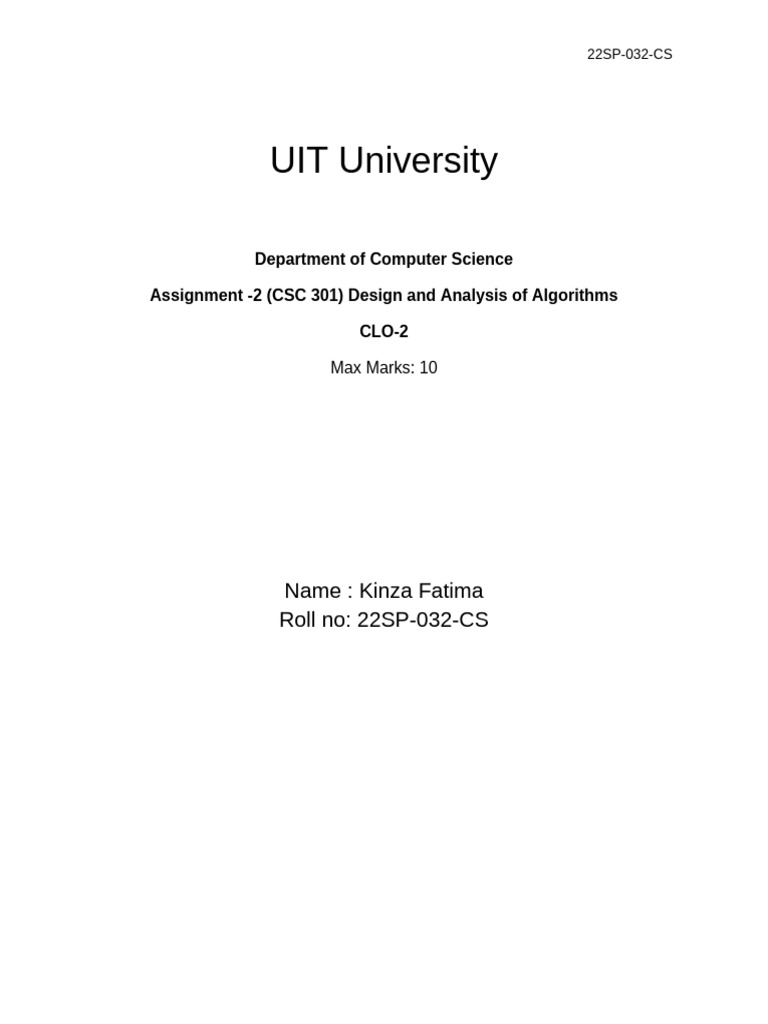 Daa Assignment2 | PDF | Theoretical Computer Science | Graph Theory