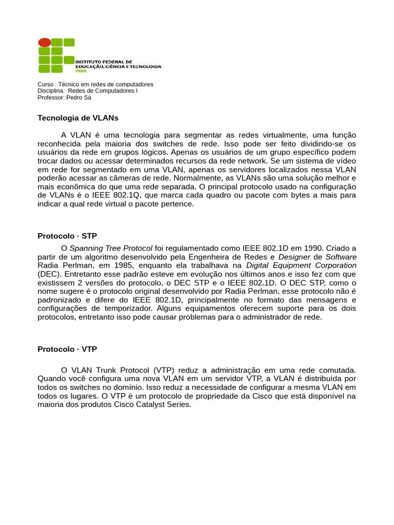 Configuração de VLANs em Switches Cisco | PDF | Rede de computadores ...