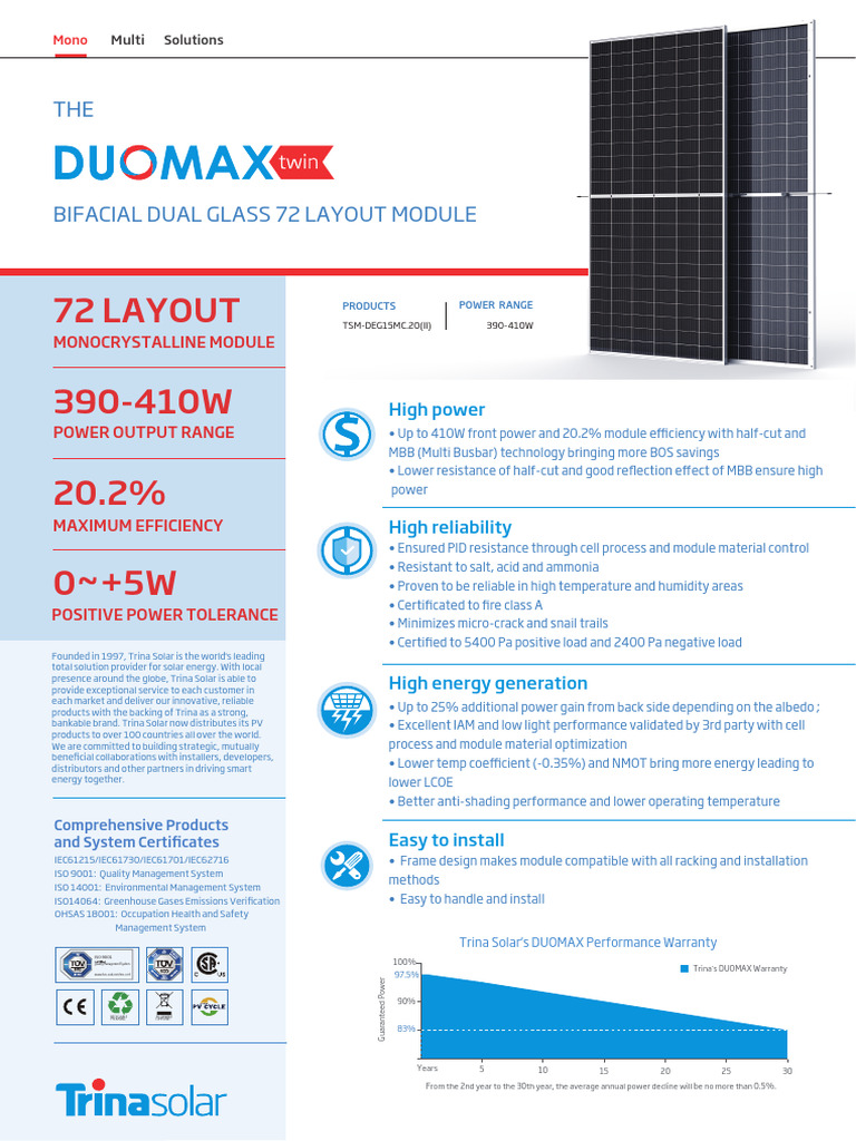 Bifacial Dual Glass Solar Module | PDF | Solar Panel | Photovoltaics