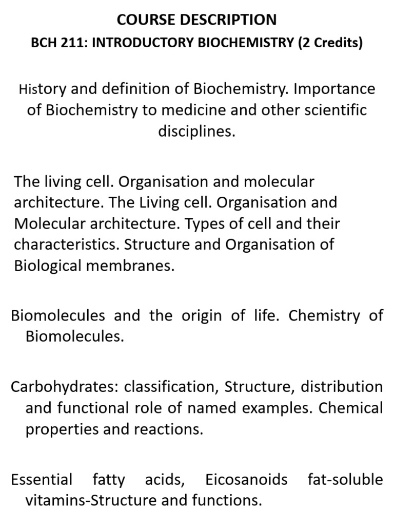 Biochemistry: Definition and Applications | PDF | Biochemistry | Chemistry