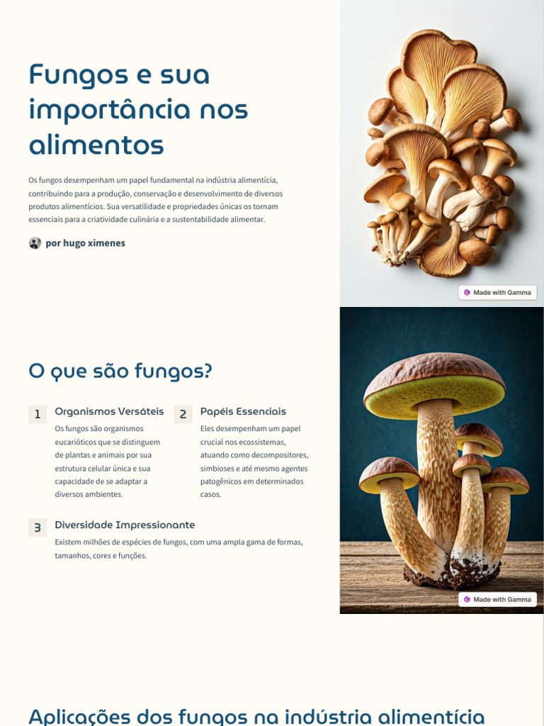 Importância dos Fungos na Alimentação | PDF | Fungo | Alimentos