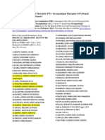 PRC PT Licensure Exam February 2012 List of Passers