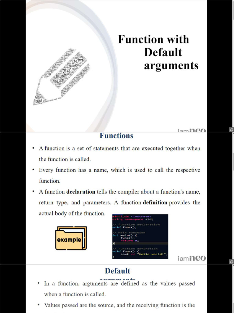 Function With Default Arguement | PDF